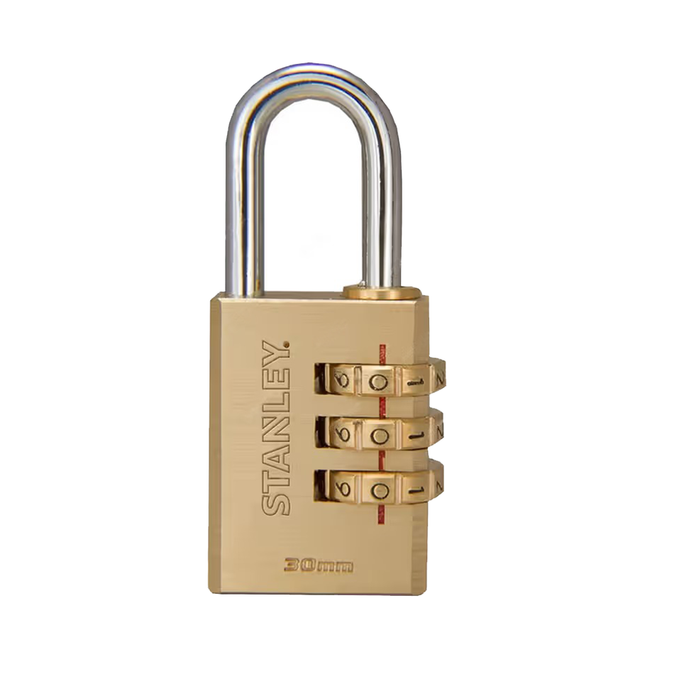 Stanley Padlock Brass Long Shackle