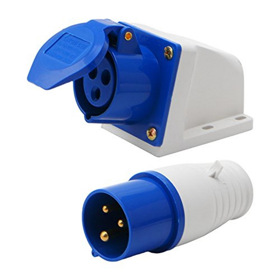 Wall Mounted Industrial Socket 16MPA 3 Pin