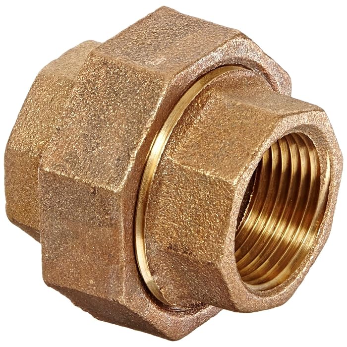 Anderson Metals 38104 Red Brass Pipe Fitting, Union