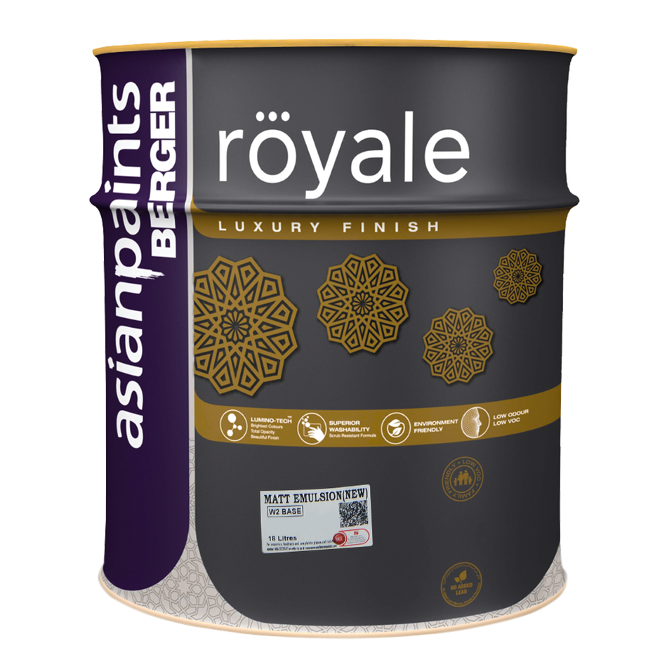 Asian Paints Berger Royale Luxury Matt Emulsion Paint 18L White