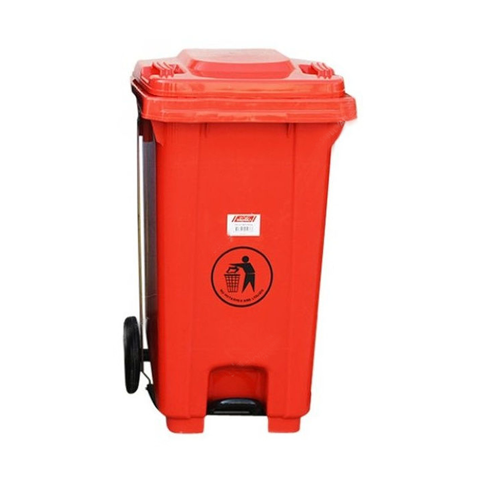 Brooks Pedal Waste Bin BKS-PDL-087 100 Ltrs HDPE Red