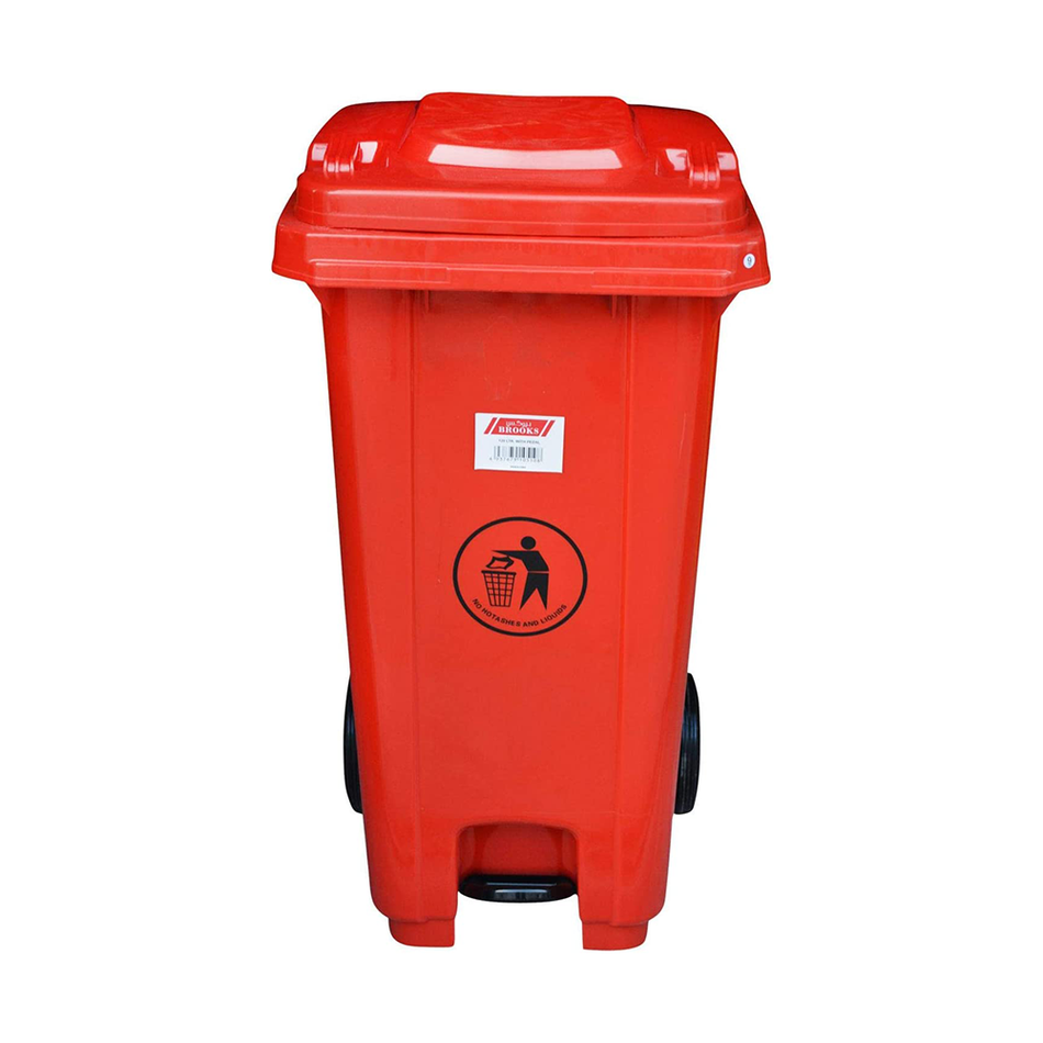 Brooks Pedal Waste Bin BKS-PDL-090 240 Ltrs Red