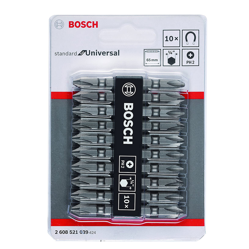 Bosch Double-Ended Bit Set 65mm PH2/PH2