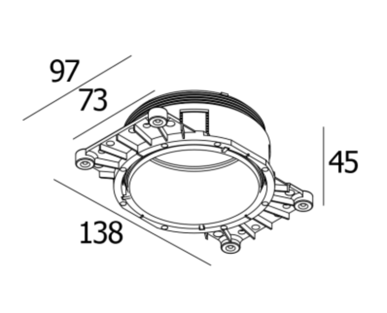 Delta Light Mounting Kit Trimless R80 ofa