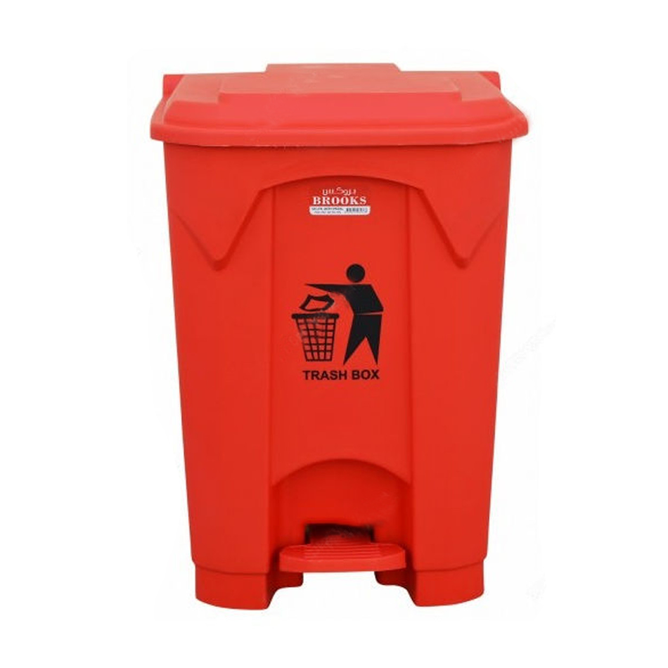 Brooks Pedal Waste Bin BKS-PDL-1188 80 Ltrs Red