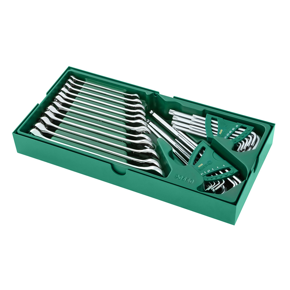 Sata Metric Combination Wrench and Hex Key Tray Set -30 Pcs