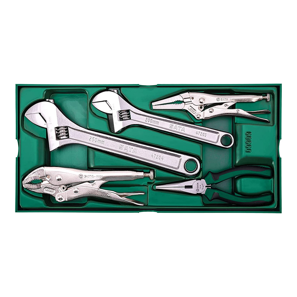 Sata Adjustable Wrench and Pliers Tray Set - 5 Pcs