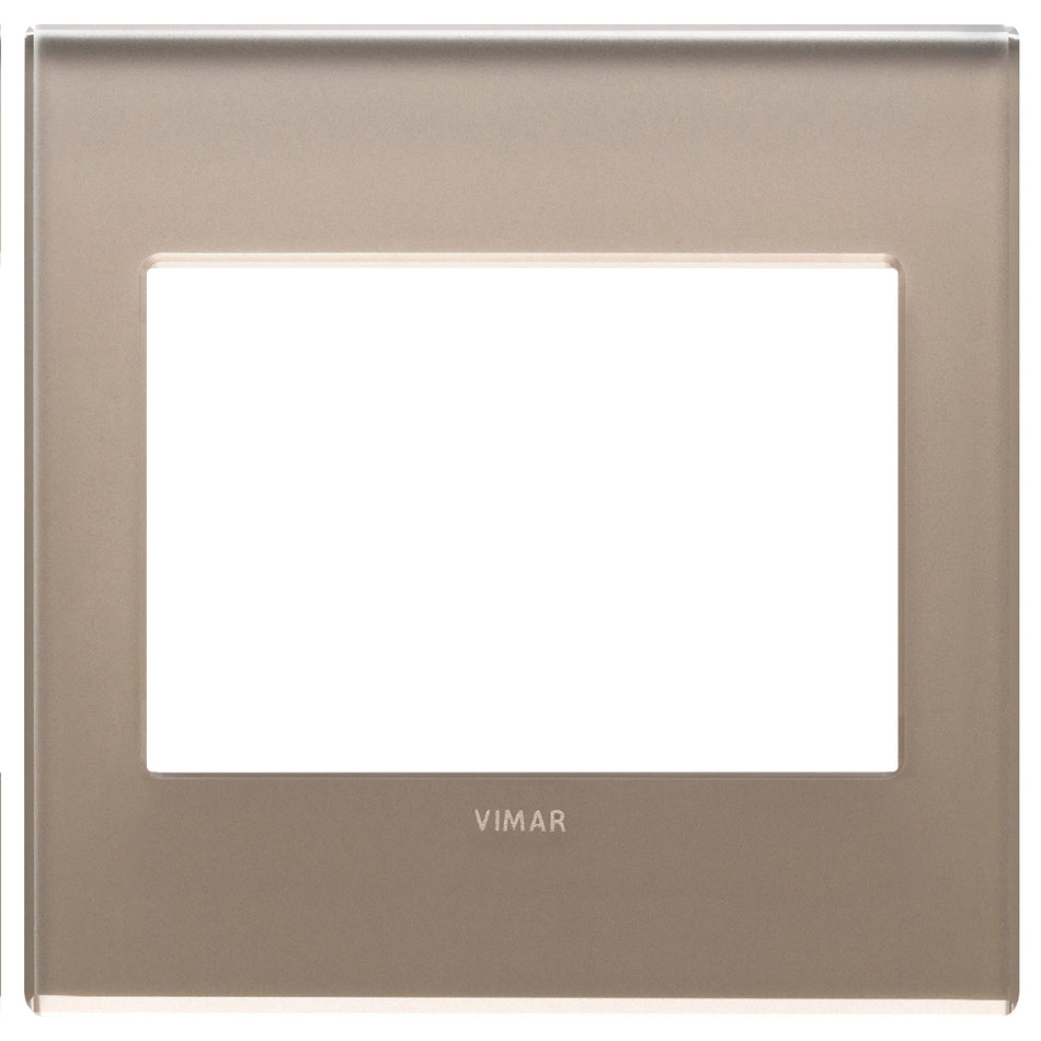 Vimar Plate 3M BS mirror glass opal brown