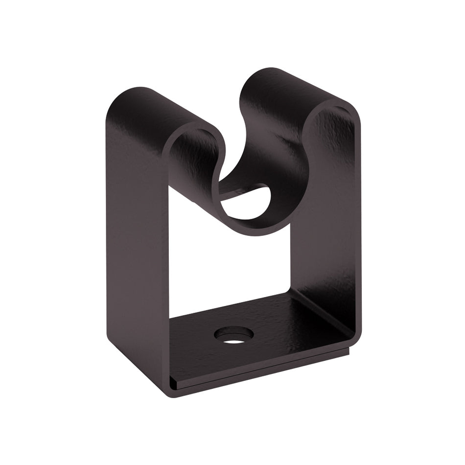 Italiana Ferramenta Plinth clip hole centre 20mm steel black