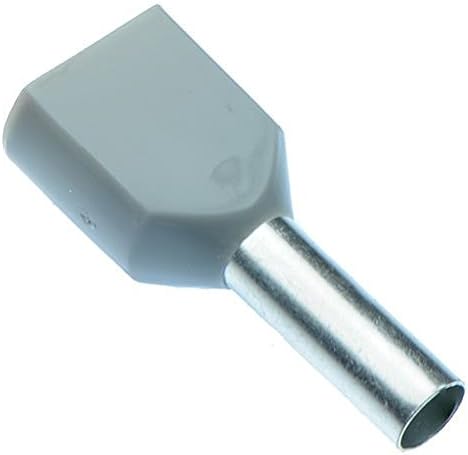 Insulated Twin Cord End Ferrule - Pack of 100 (Grey 4mm)