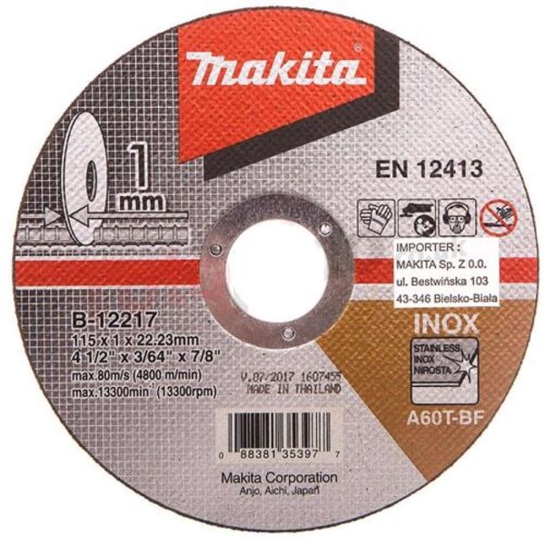 Makita Inox Thin Cut Off Wheel 115x1x22.2 mm