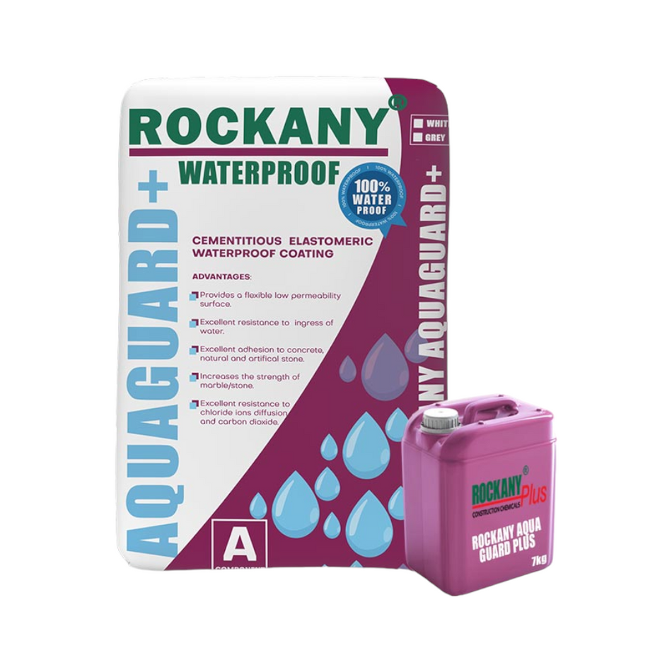 Rockany Waterproof Coating Set, White (Powder + Liquid)