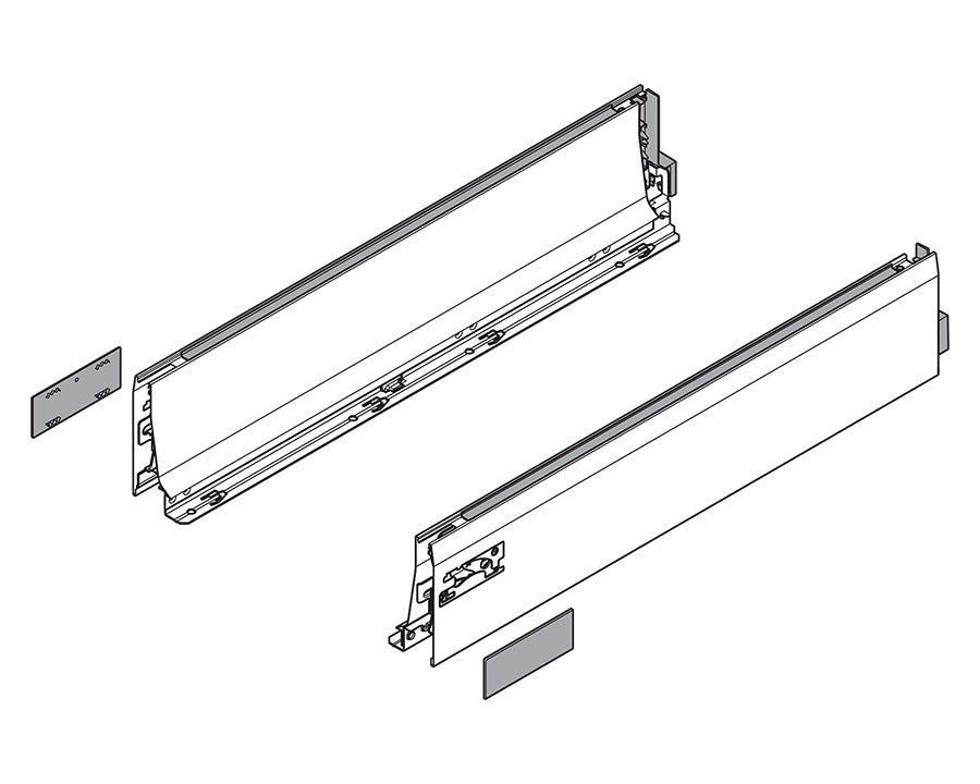 Blum TANDEMBOX intivo Side Set 400mm L Height Silk White 378L4002SA2Z