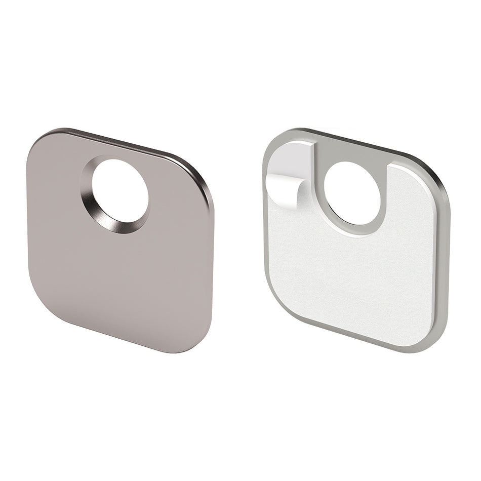 Italiana Ferramenta Door plate 20x20mm w/screw hole Ø3,5 and sh.double-sided tape Nk