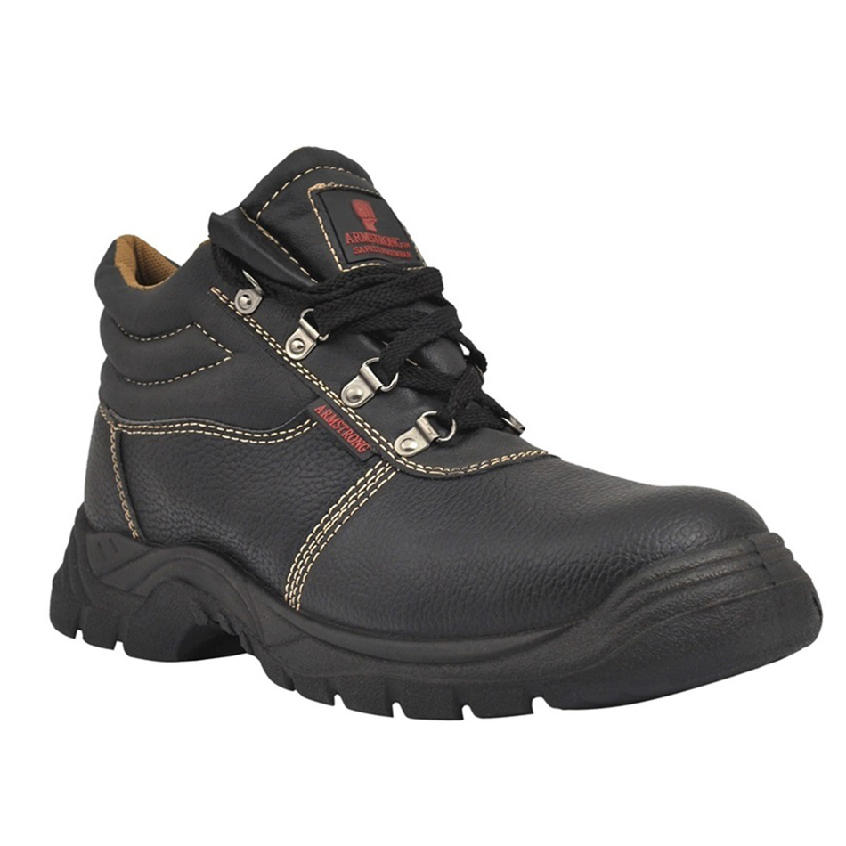 Armstrong Steel Toe Safety Shoe Barton Print Leather AA Black Size 44