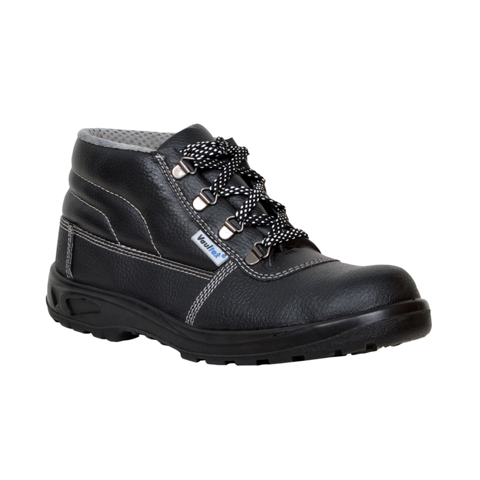 Vaultex Leather Black  Safety Shoes - 40 Size