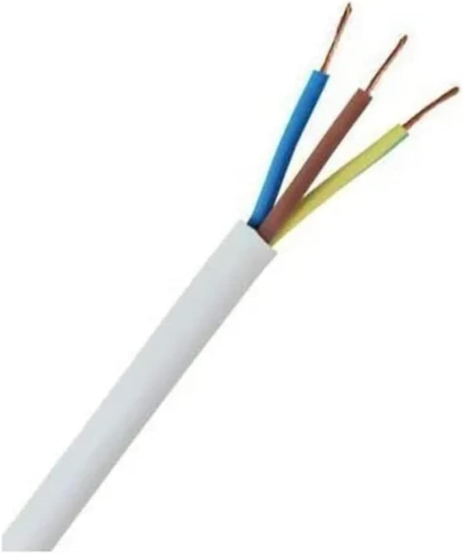 Reliable Electrical 3-Core PVC Flexible Power Cord, 1.5mm, 1m, Custom Lengths Available