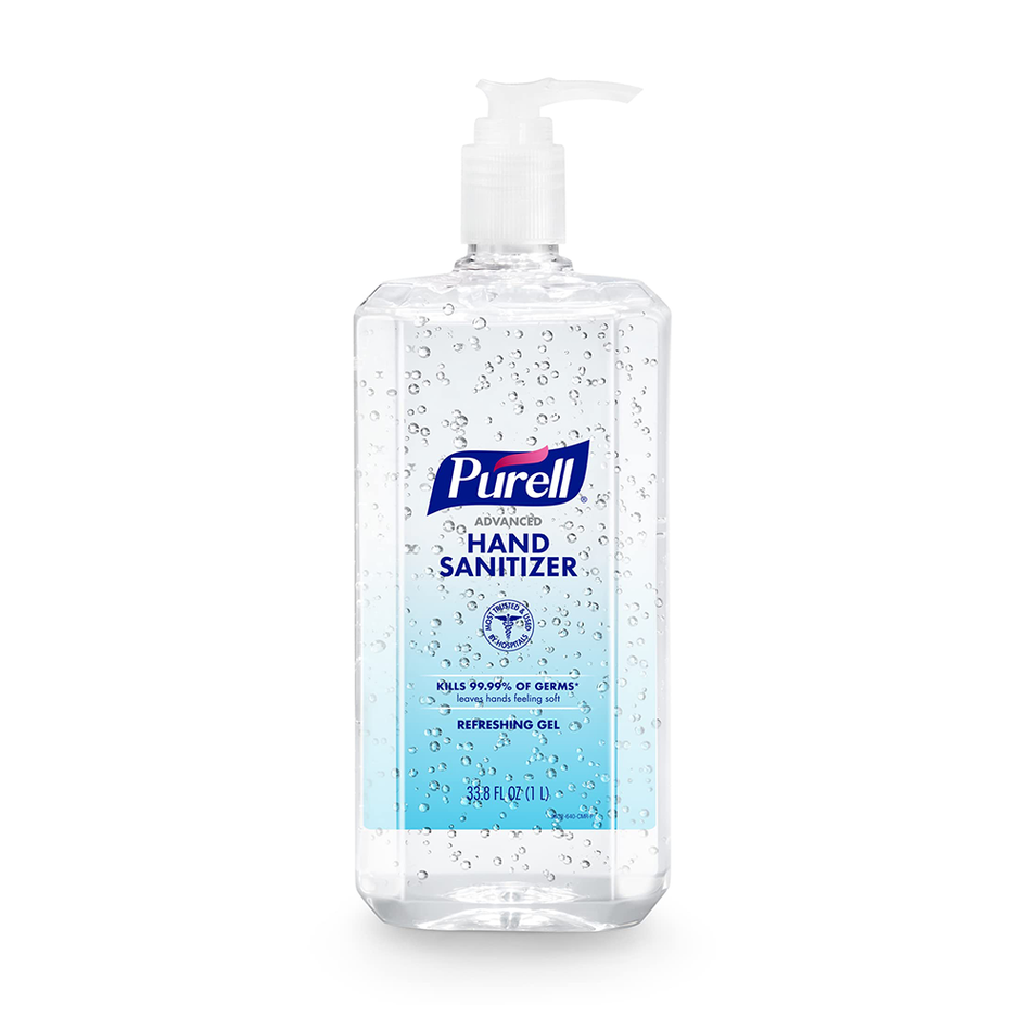 Purell Advanced Plastic Gel Hand Sanitizer Bottle With Pump Clear 1 L