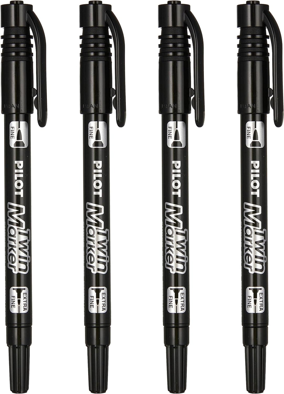 Pilot Twin Marker Black 4 Pcs