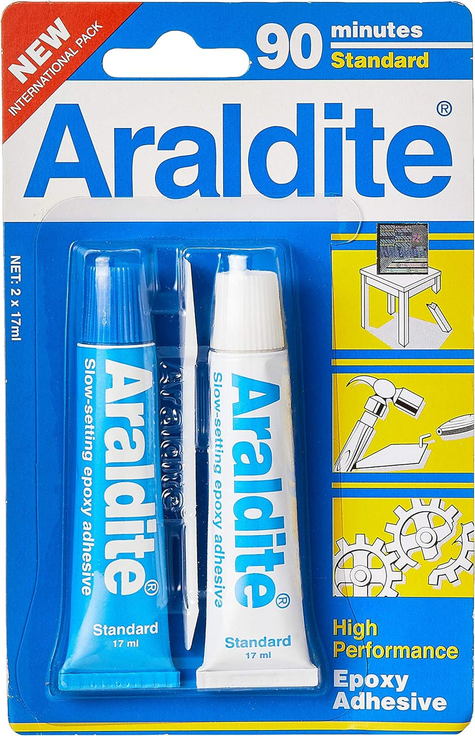 Araldite Epoxy Adhesive Glue Standard 90 Minutes (Blue White) 15ml