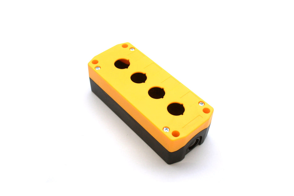 Push Button Enclosure 4 Hole Yellow 22 mm