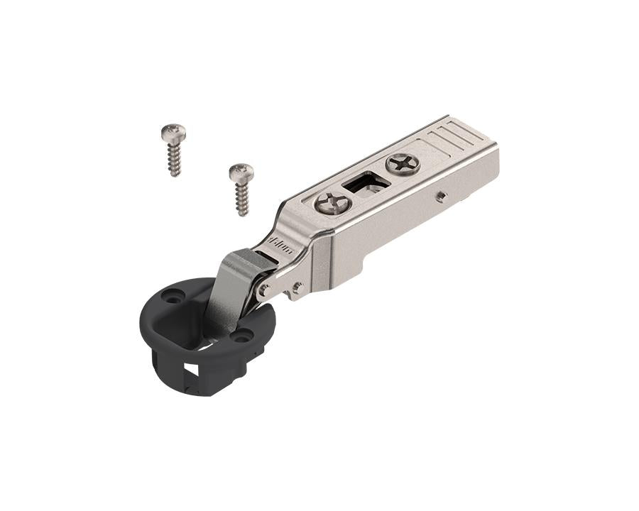 Blum CLIP top Glass Door Hinge 94 Degree Opening Angle. Full Overlay. Boss: Screw-On 75T4100