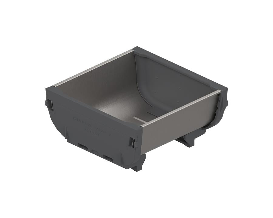 Blum ORGA-LINE Drawer Insert Container. Size: 88mm X 88mm In Brushed Stainless Steel/Dust Grey. ZSI.010SI