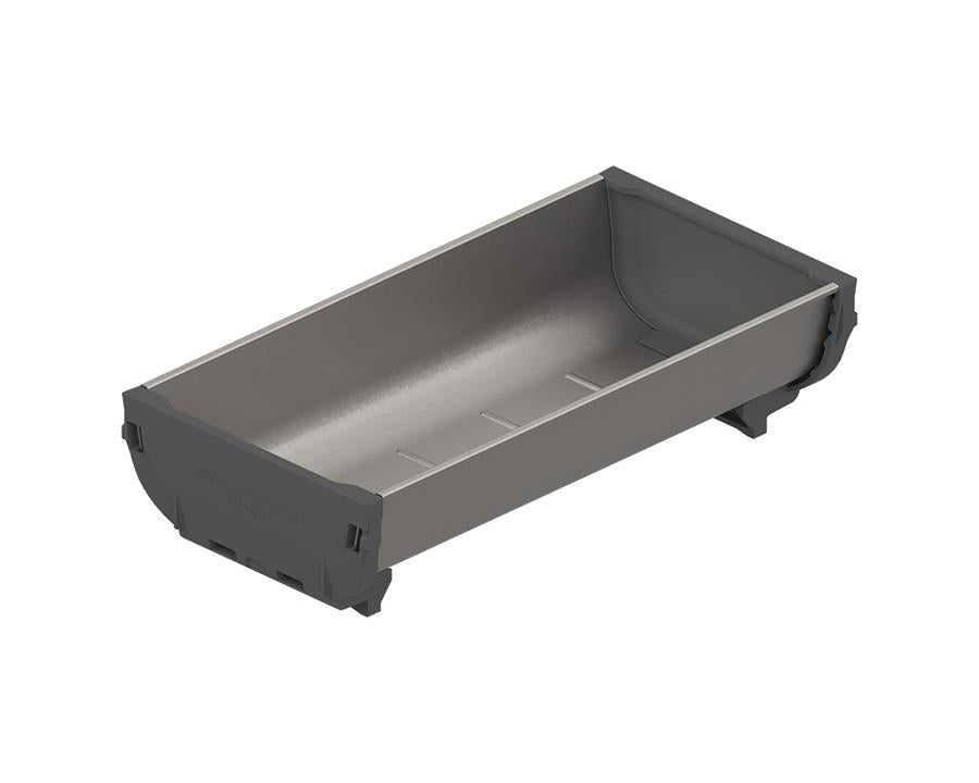 Blum ORGA-LINE Drawer Insert Container. Size: 176mm X 88mm In Brushed Stainless Steel/Dust Grey ZSI.020SI