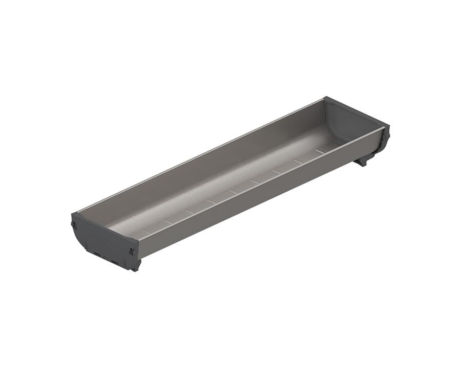 Blum ORGA-LINE Drawer Insert Container. Size: 352mm X 88mm In Brushed Stainless Steel/Dust Grey ZSI.040SI