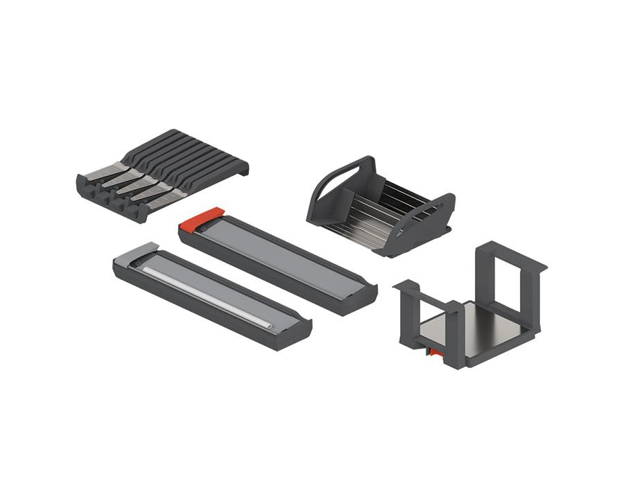 Blum ORGA-LINE Drawer Insert Kitchen Tools - 1 Film Dispenser, 1 Foil Dispenser, 1 Knife Holder, 2 Plate Holders, 2 Spice Holders ZOU.30U1I