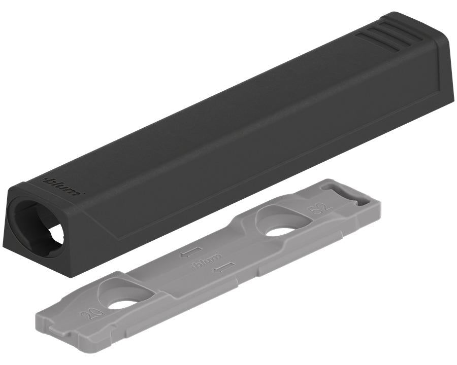 Blum TIP-ON Slimline adapter plate for doors, long version, 79mm, Carbon Black, 38mm 956A1201