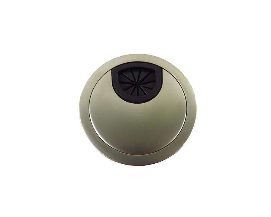 60mm Round Cable Entry Cover - Pearl Nickel Plated. Diameter: 60mm. Depth: 22mm