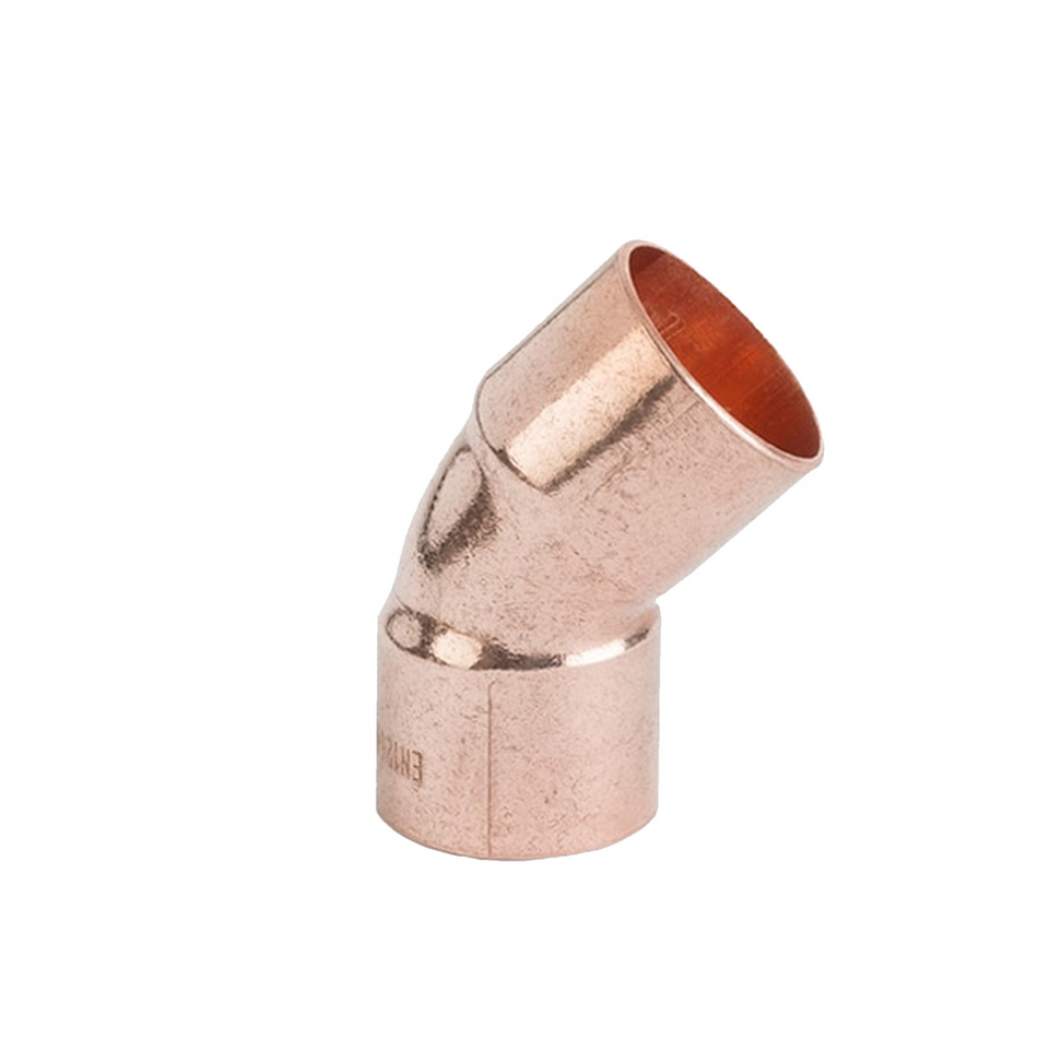 IMPORT UK Copper Brazing End Feed Fitting Elbow 45 Degree