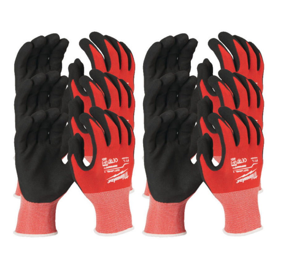 MILWAUKEE 12 PACK CUT LEVEL 1 DIPPED GLOVES - L/9 - 12PC MLW4932471615