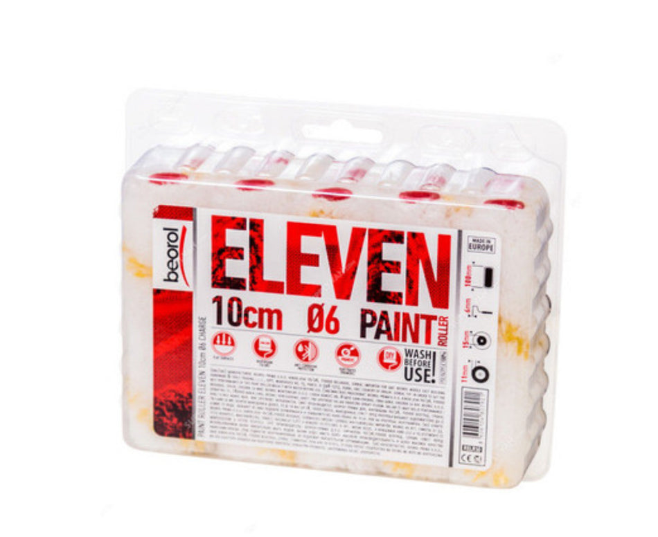 Beorol Eleven Radiator Paint Roller, 6 mm x 4 " Pack of 10