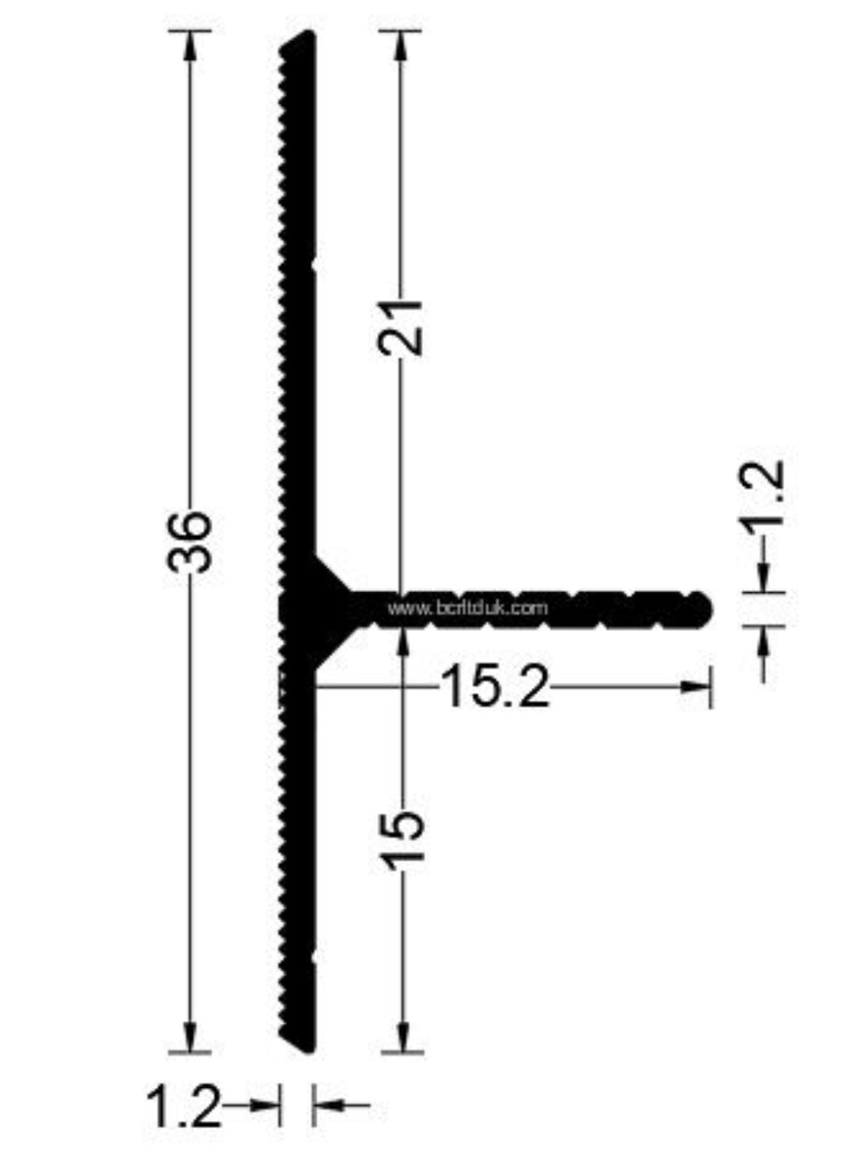 BCR Aluminium floating wall skiriting black 15x15x36x3000mm