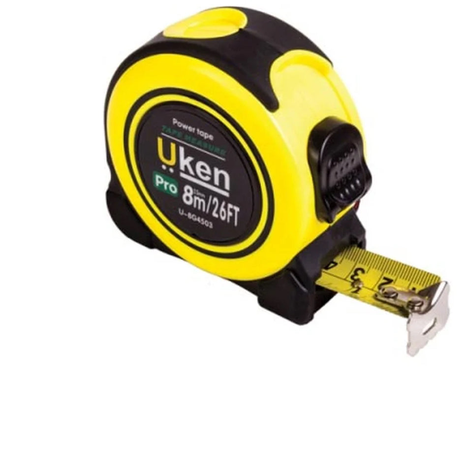 Uken Measuring Tape Yellow/Black 8meter