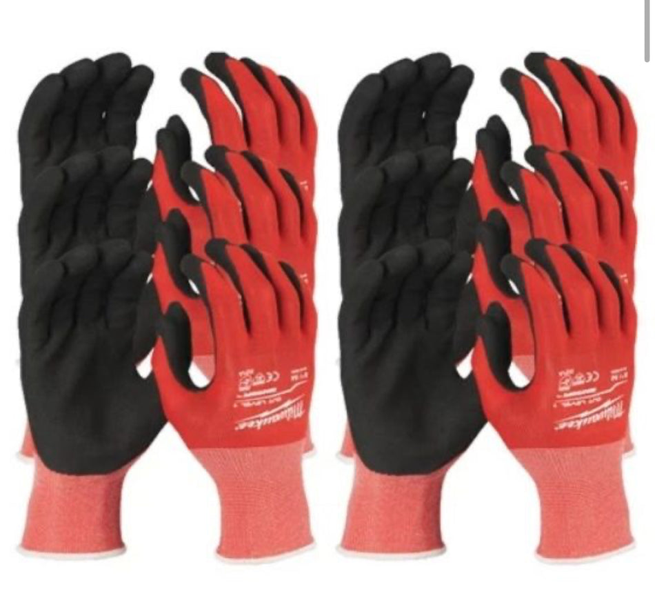 Milwaukee 1 dipped gloves l/9 pack of 12