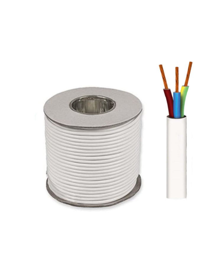 Flexible white cable 1.5mm x 3Core/m RR