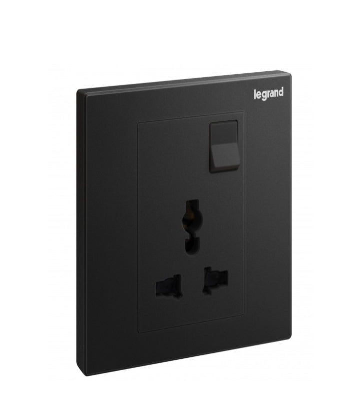 Legrand Galion Universal Switched Socket Black