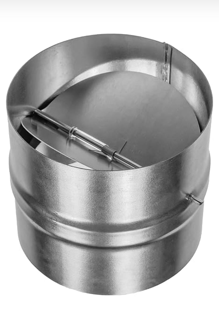 Draft Blocker 4'' Inch - Backdraft Damper - Draft Stopper - Backflow Preventer - Inline Fan Vent Deflector - One-Way Airflow Ducting - Dryer Duct Connector with Backdraught Flap