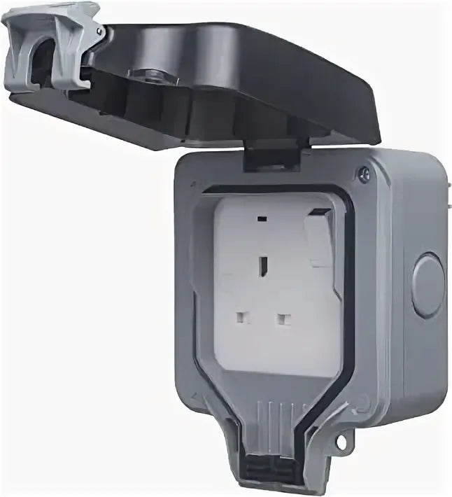 Ip65 Waterproof 13A Switch Socket Outlet With Cover W/P 13A Sso Single