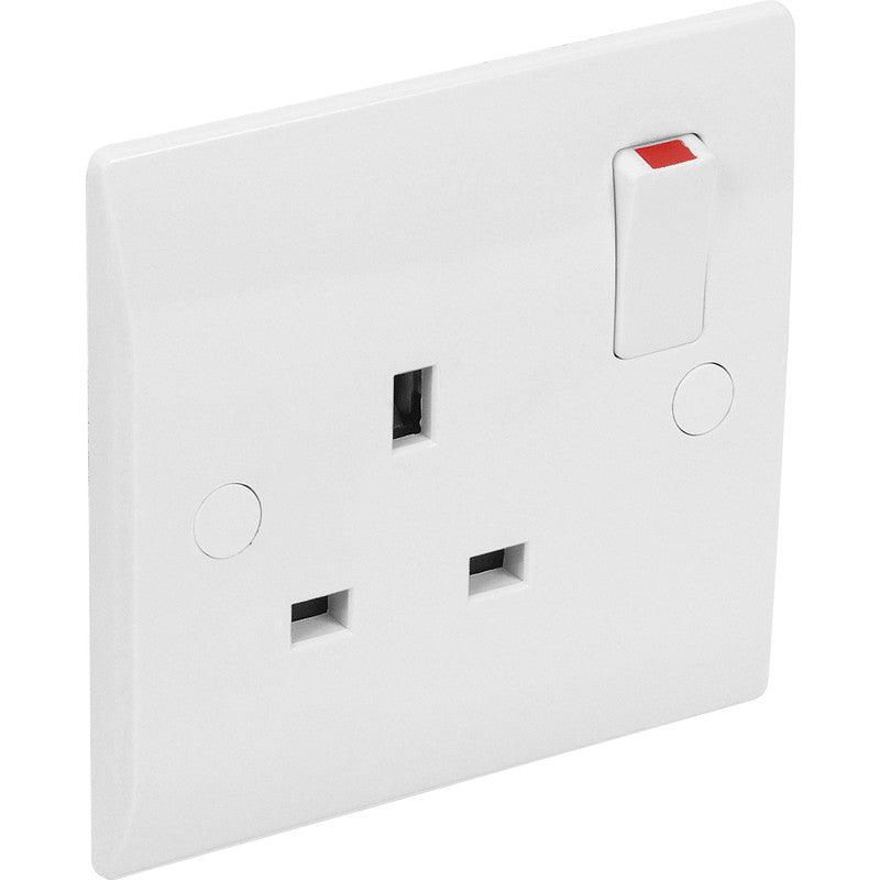 Schneider Electric Lisse Single Switched Socket 1 Gang 13 A - White