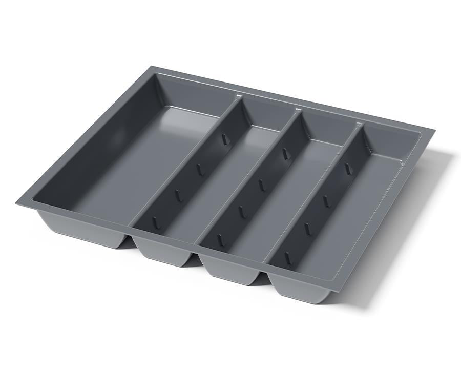 Agoform Linea Utensil Tray in Slate Grey Grained. Size: 520mm x 550mm. To suit 600mm wide drawer