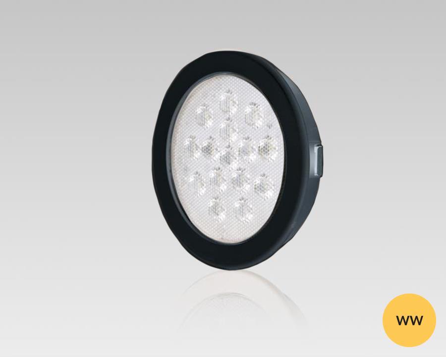 L&S LED 24V Sunny LS Round Downlight. Colour: Warm White (3000K). Diameter: 64mm. Hole Size: 58mm. Black Finish.