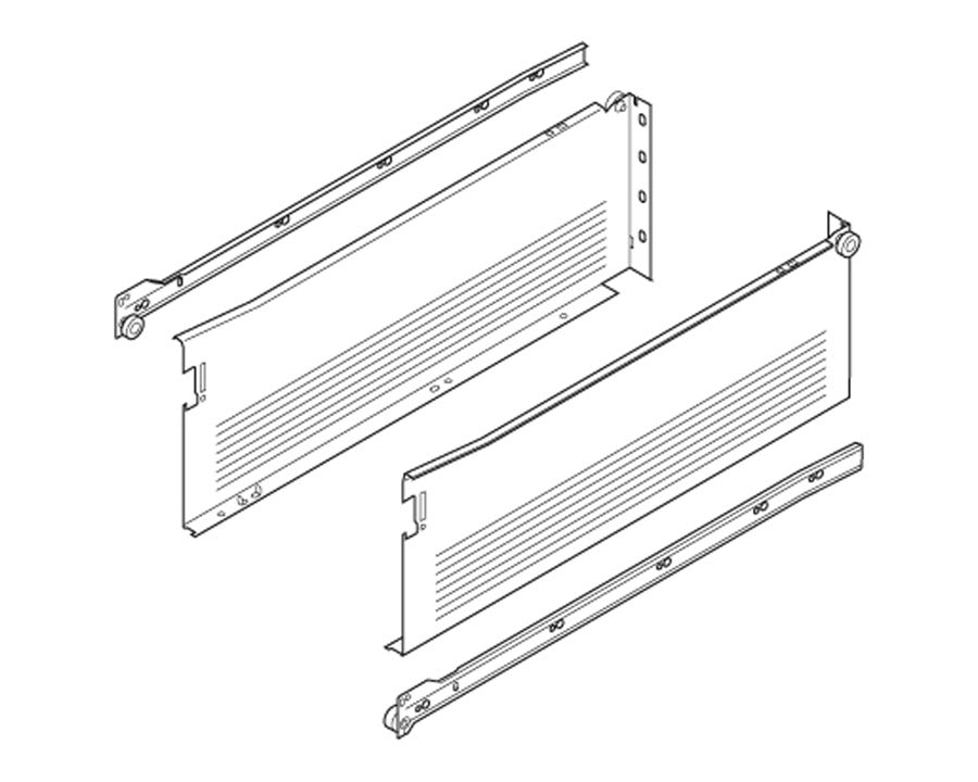 Blum METABOX Single Extension Steel Sides 150mm X 400mm. *Sides And Runners Only* 320H4000C15