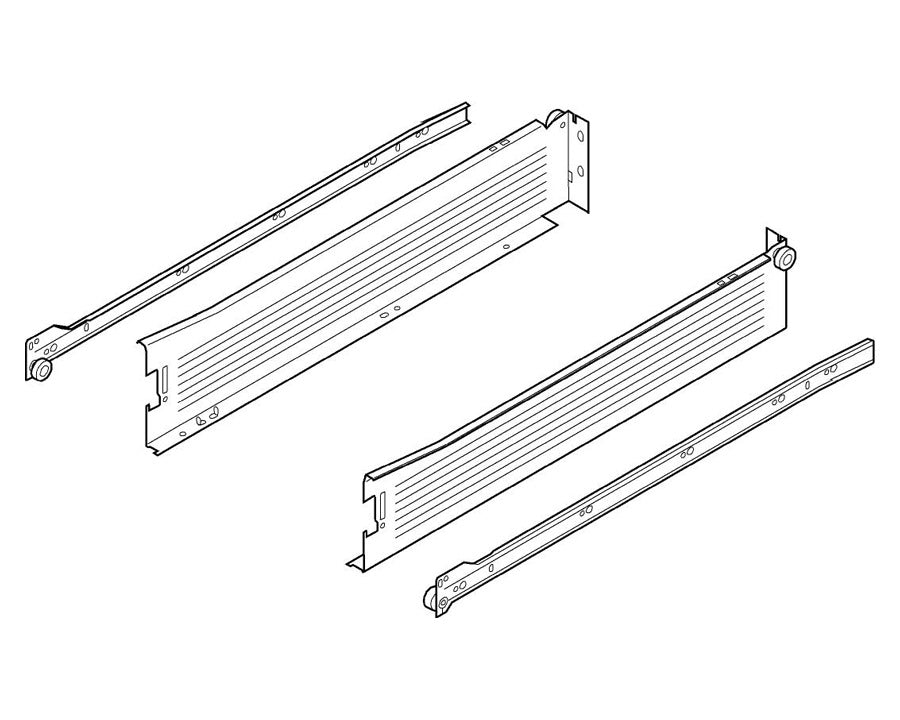 Blum METABOX Single Extension Steel Sides. 86mm X 450mm. *Sides And Runners Only* 320M4500C15