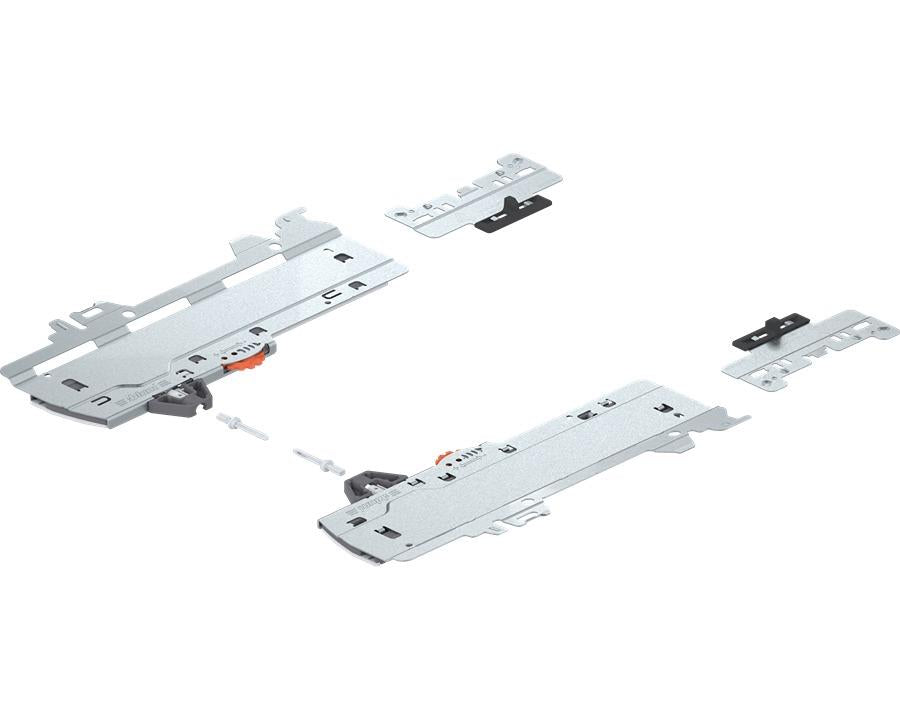 Blum TIP-ON BLUMOTION set (unit and latch) for MERIVOBOX. For 350 – 600mm NL runners. Type L1. Total weight of pull out 0 - 20kg. T60H4340