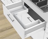 Blum TANDEMBOX antaro Sink Drawer D Height 199mm with Single Rail 30kg 500mm Silk White with BLUMOTION