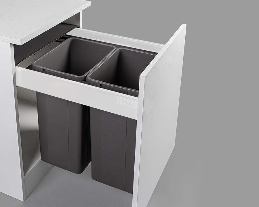 Wesco® 52L (2x26L) Pull Boy Z Waste Bin in Orion Grey. Overall carcase width: 500mm. To suit Blum TANDEMBOX antaro